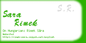 sara rimek business card